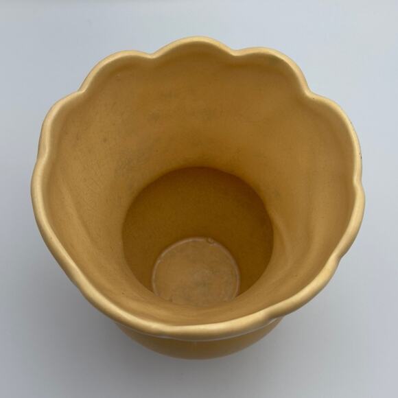 Vintage Art Deco Weller Art Pottery Vase Floral Scalloped Antique Ceramic B-4 - Picture 7 of 11